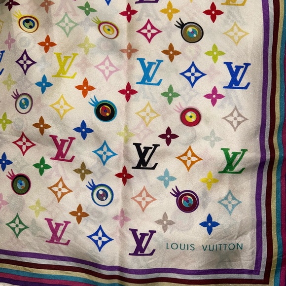 Louis Vuitton Murakami Eye Love Multicolor Silk Scarf - Picture 4 of 9